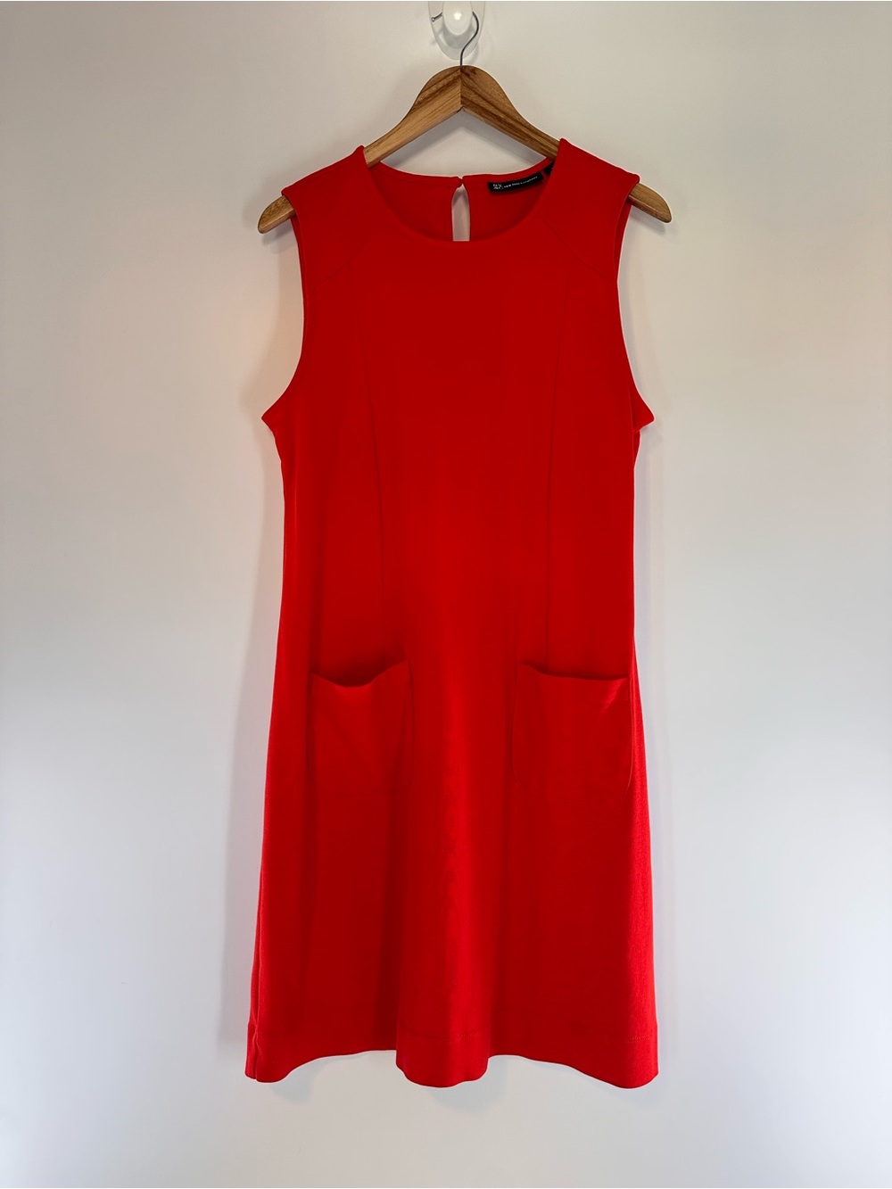 NY&C Tomato Red Shift Dress With Pockets Size L